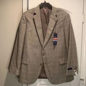 NWT Stafford Windowpane Jacket Blazer 50R Classic Fit